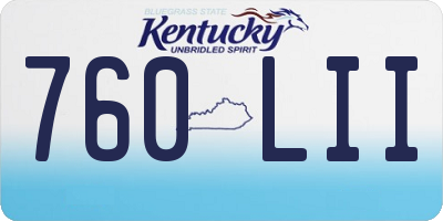 KY license plate 760LII
