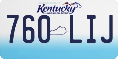 KY license plate 760LIJ
