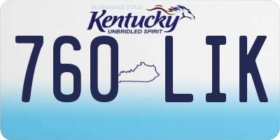 KY license plate 760LIK