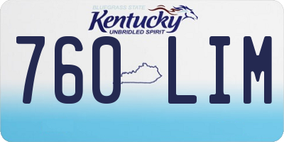 KY license plate 760LIM