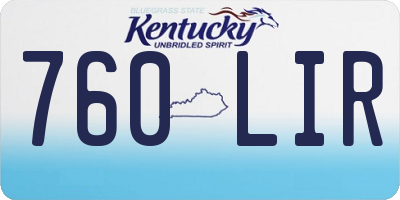 KY license plate 760LIR