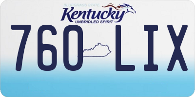 KY license plate 760LIX