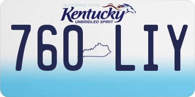 KY license plate 760LIY