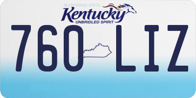KY license plate 760LIZ