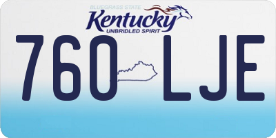 KY license plate 760LJE