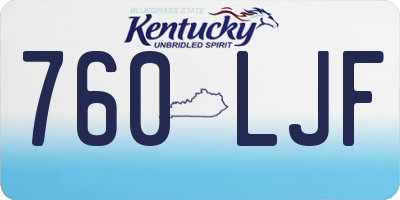 KY license plate 760LJF