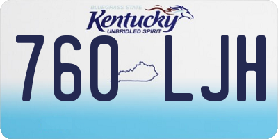 KY license plate 760LJH