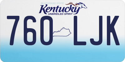 KY license plate 760LJK