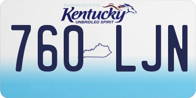 KY license plate 760LJN
