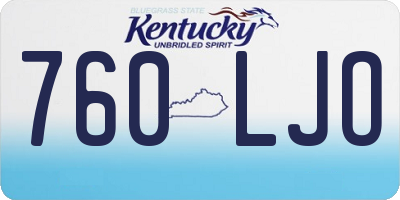 KY license plate 760LJO