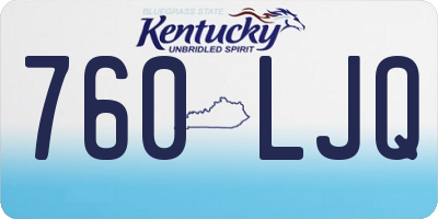 KY license plate 760LJQ