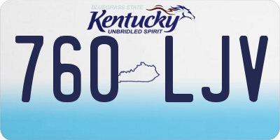 KY license plate 760LJV