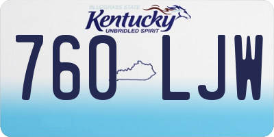 KY license plate 760LJW