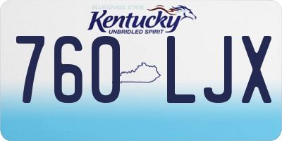 KY license plate 760LJX