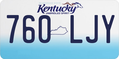 KY license plate 760LJY