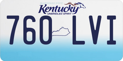 KY license plate 760LVI
