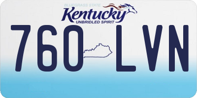 KY license plate 760LVN