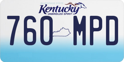 KY license plate 760MPD