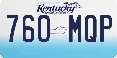 KY license plate 760MQP