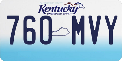 KY license plate 760MVY