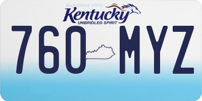KY license plate 760MYZ