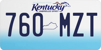KY license plate 760MZT