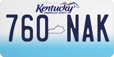 KY license plate 760NAK
