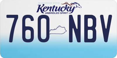 KY license plate 760NBV