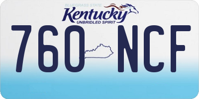 KY license plate 760NCF