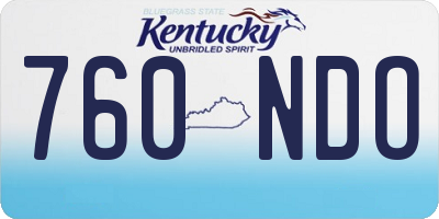 KY license plate 760NDO