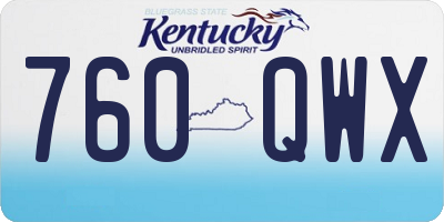 KY license plate 760QWX