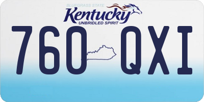 KY license plate 760QXI
