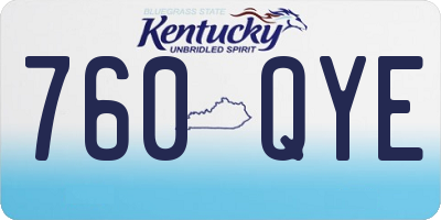 KY license plate 760QYE