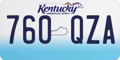KY license plate 760QZA