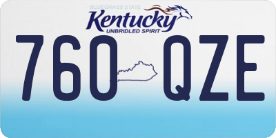 KY license plate 760QZE
