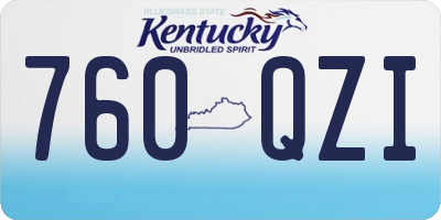 KY license plate 760QZI