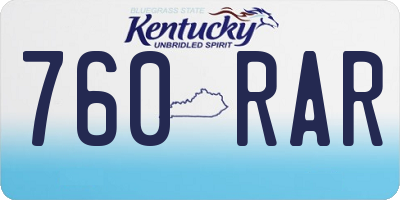 KY license plate 760RAR