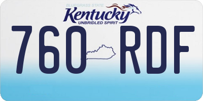 KY license plate 760RDF