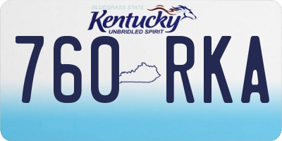 KY license plate 760RKA