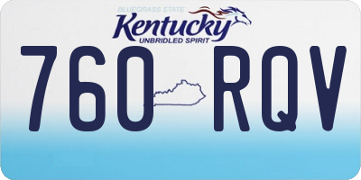 KY license plate 760RQV