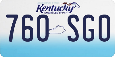KY license plate 760SGO
