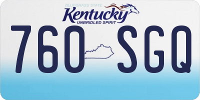KY license plate 760SGQ
