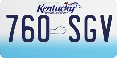 KY license plate 760SGV