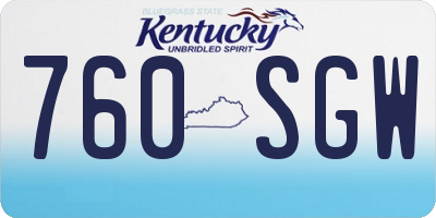 KY license plate 760SGW