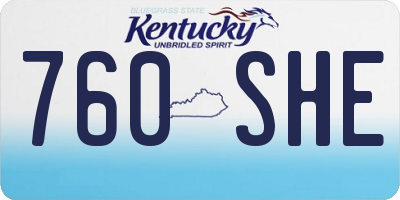 KY license plate 760SHE