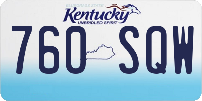 KY license plate 760SQW