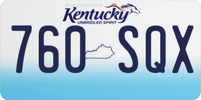 KY license plate 760SQX