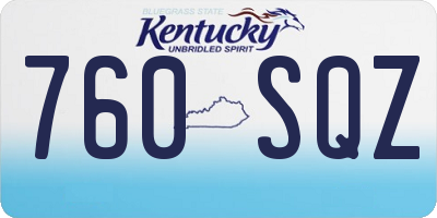KY license plate 760SQZ