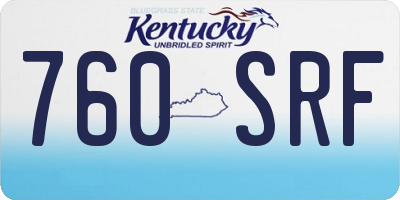 KY license plate 760SRF