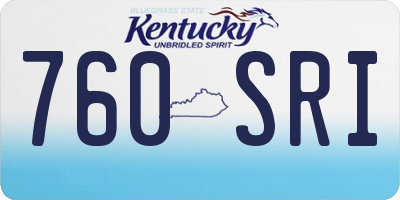KY license plate 760SRI